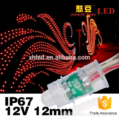 factory price high brightness 12mm F8 12VDC 0.2W led pixel light for signage